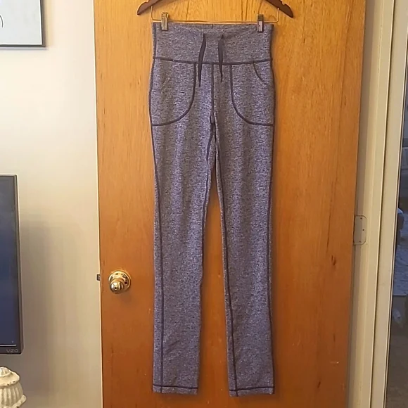 Lululemon "Skinny Will" drawstring leggings in heathered purple, size 6. - Picture 6 of 14